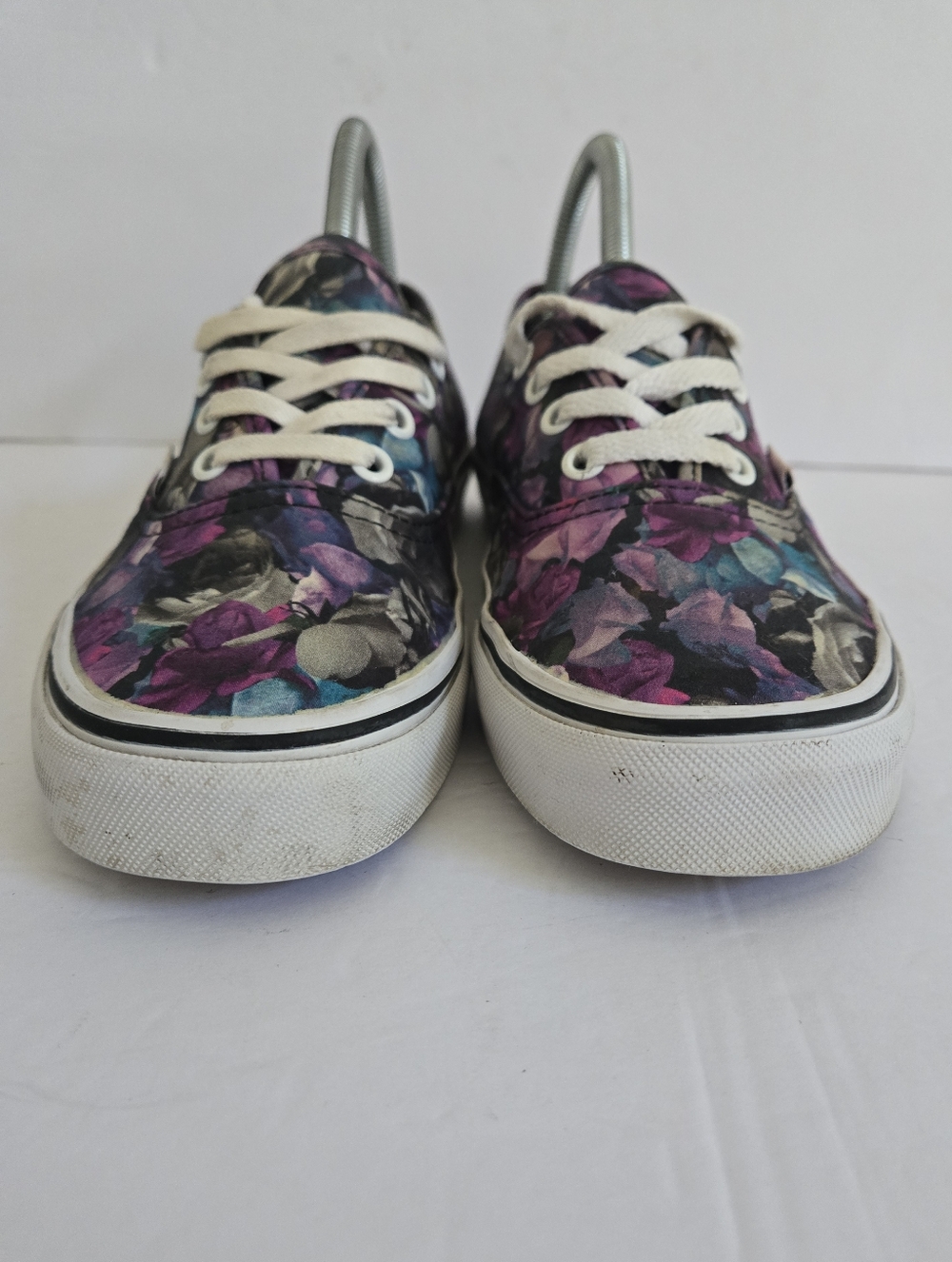 Vans Authentic Floral Roses Purple Blue Shoes Size 7.5 - Picture 4 of 13